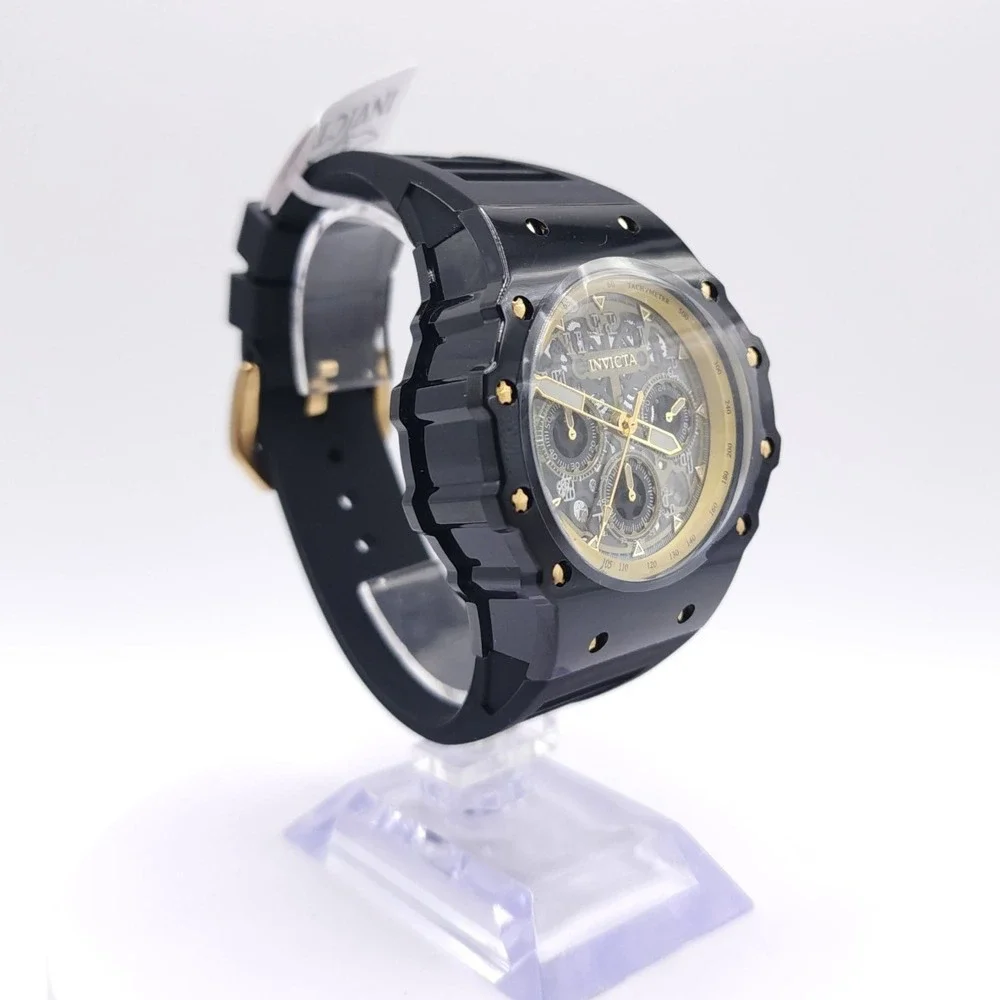 Invicta Racing Vaulthan 69662 Men's Watch Black Gold 44mm New